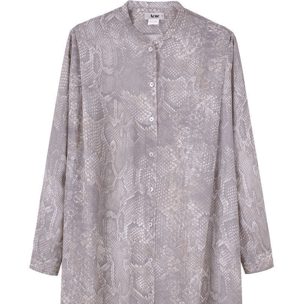 Acne Studio Silk Shirtdress - snake print